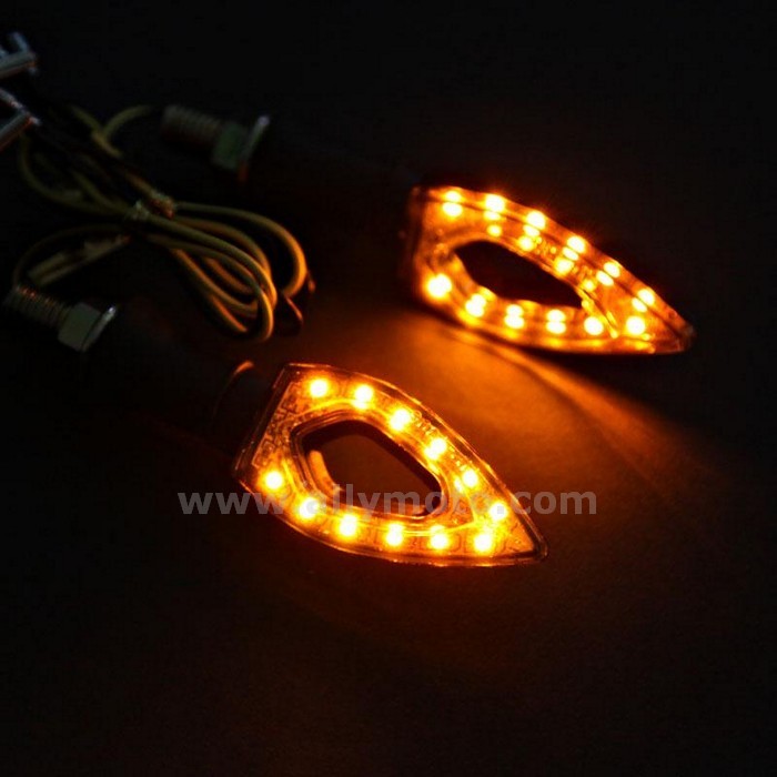 29 Front Rear Turn Signal Light 12V Amber 12 Led Custom Flasher Lamp Honda Yamaha Suzuki@5